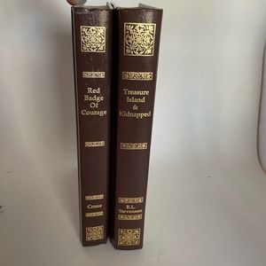 Red Badge of Courage, Treasure Island & Kidnapped Hardback books